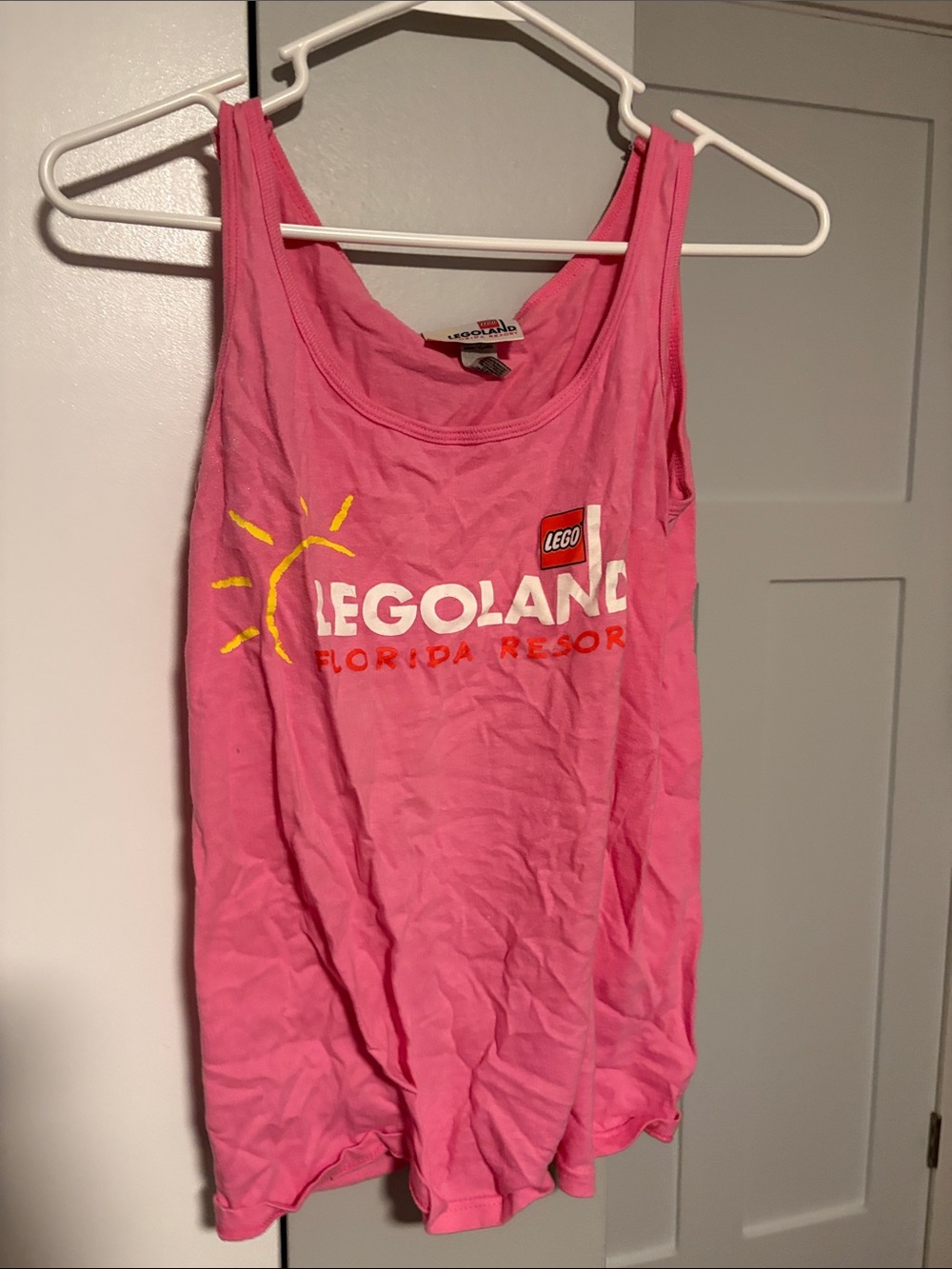Lego Pink Tank Top with Yellow & White Sun Logo